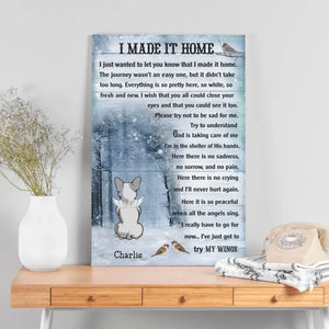 Personalized Frenchie Canvas Wall Art – I Made It Home Dog Memorial Print