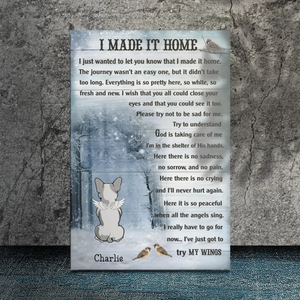 Personalized Frenchie Canvas Wall Art – I Made It Home Dog Memorial Print