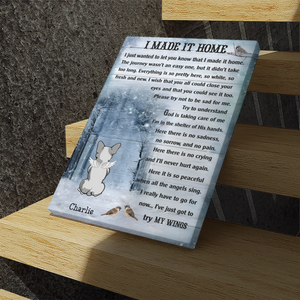Personalized Frenchie Canvas Wall Art – I Made It Home Dog Memorial Print