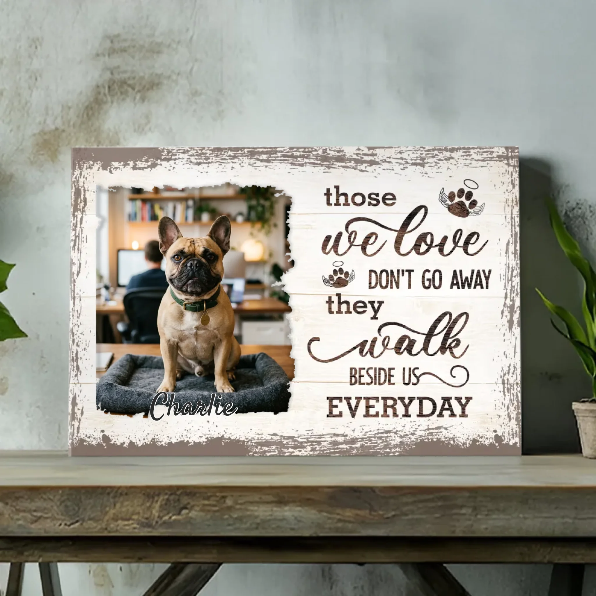 Customized French Bulldog Canvas Wall Art – Those We Love Don't Go Away Dog Lover Gift