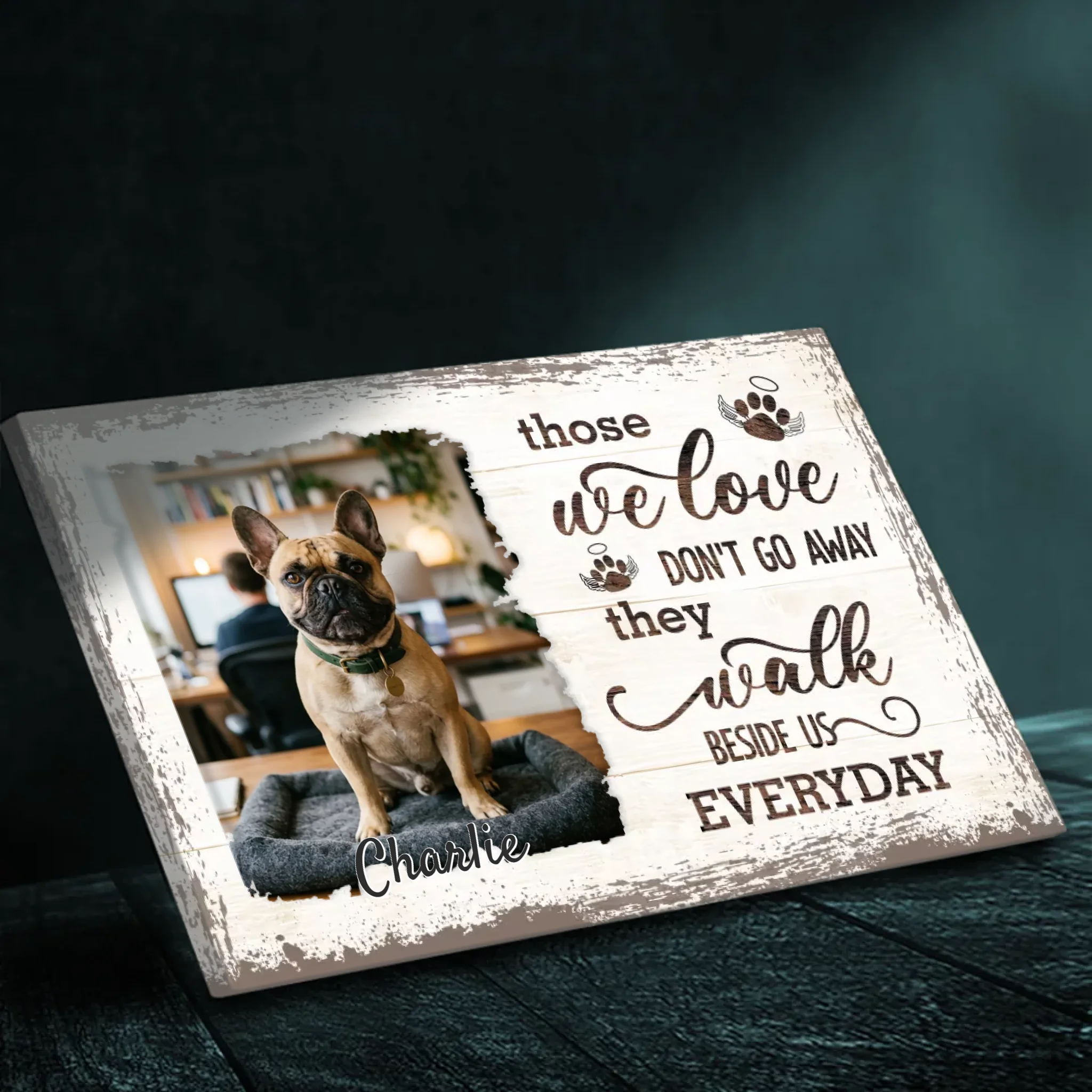 Customized French Bulldog Canvas Wall Art – Those We Love Don't Go Away Dog Lover Gift