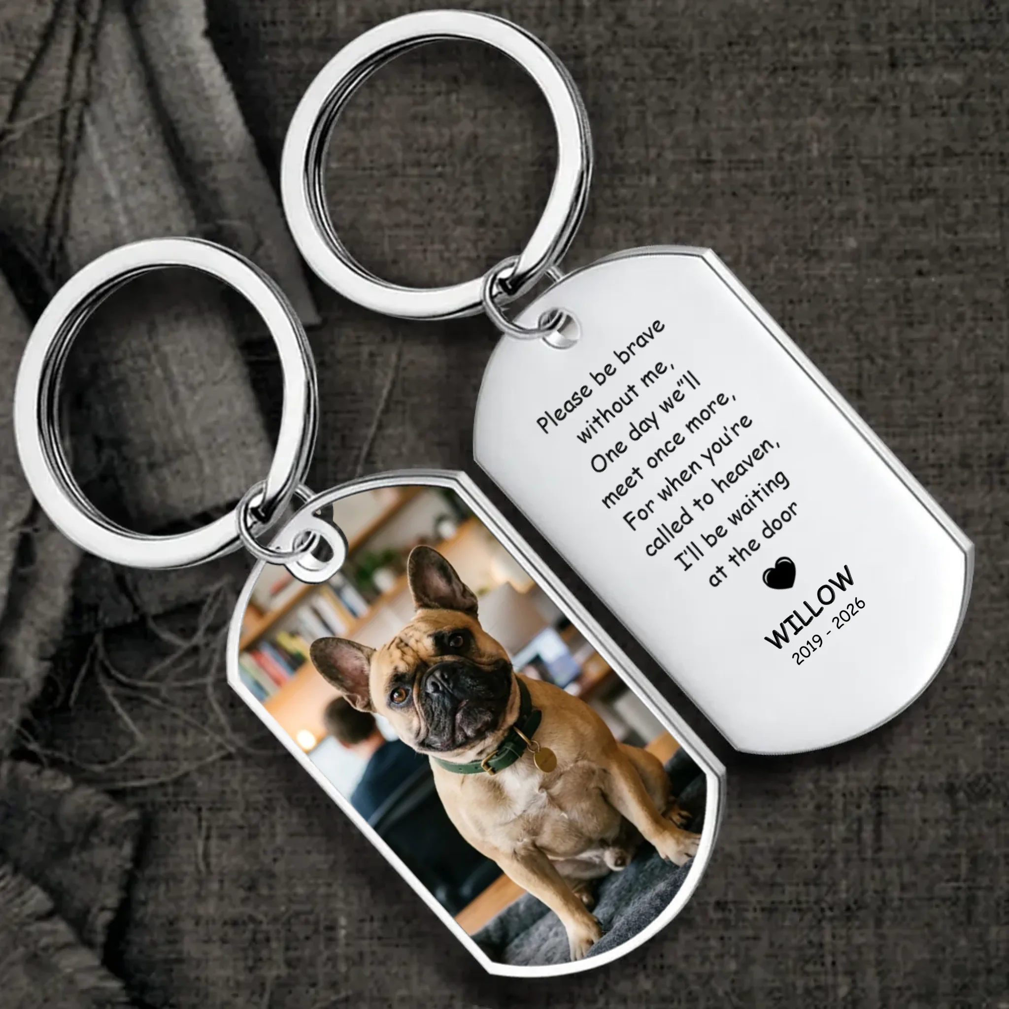 Customized Frenchie Keychain – Please Be Brave Dog Lover Gift