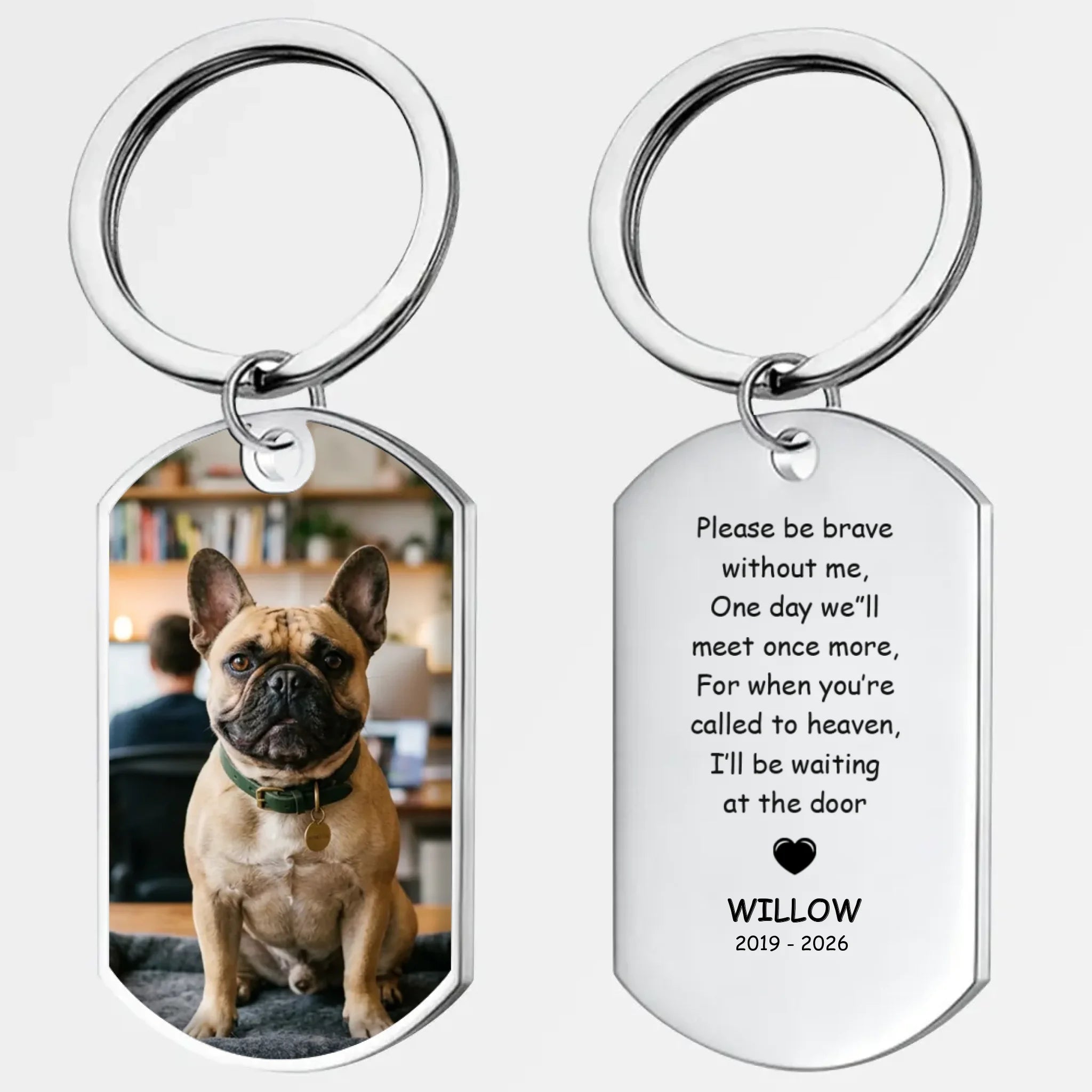 Customized Frenchie Keychain – Please Be Brave Dog Lover Gift