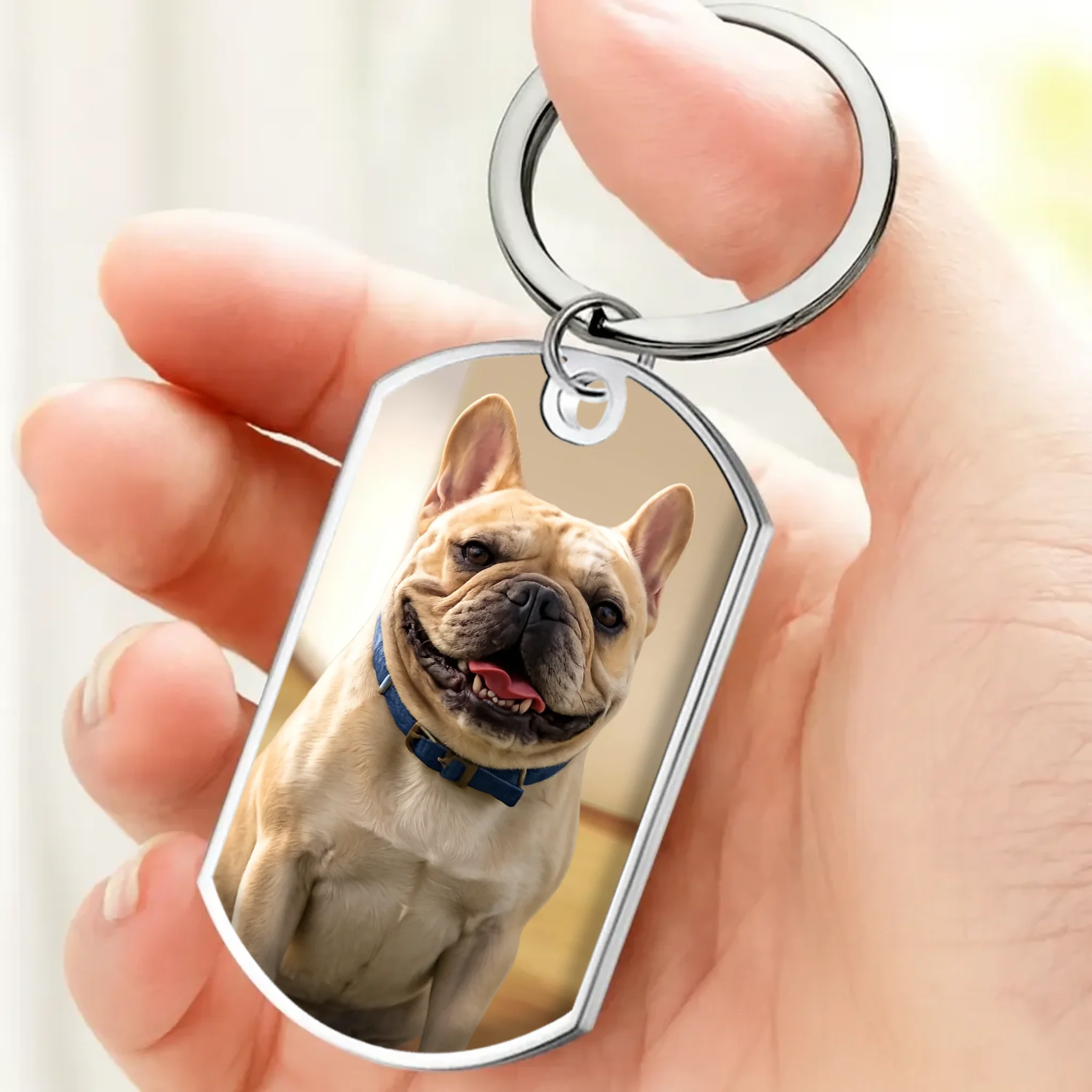 Personalized French Bulldog Keychain – Memorial Gift For Dog Lover