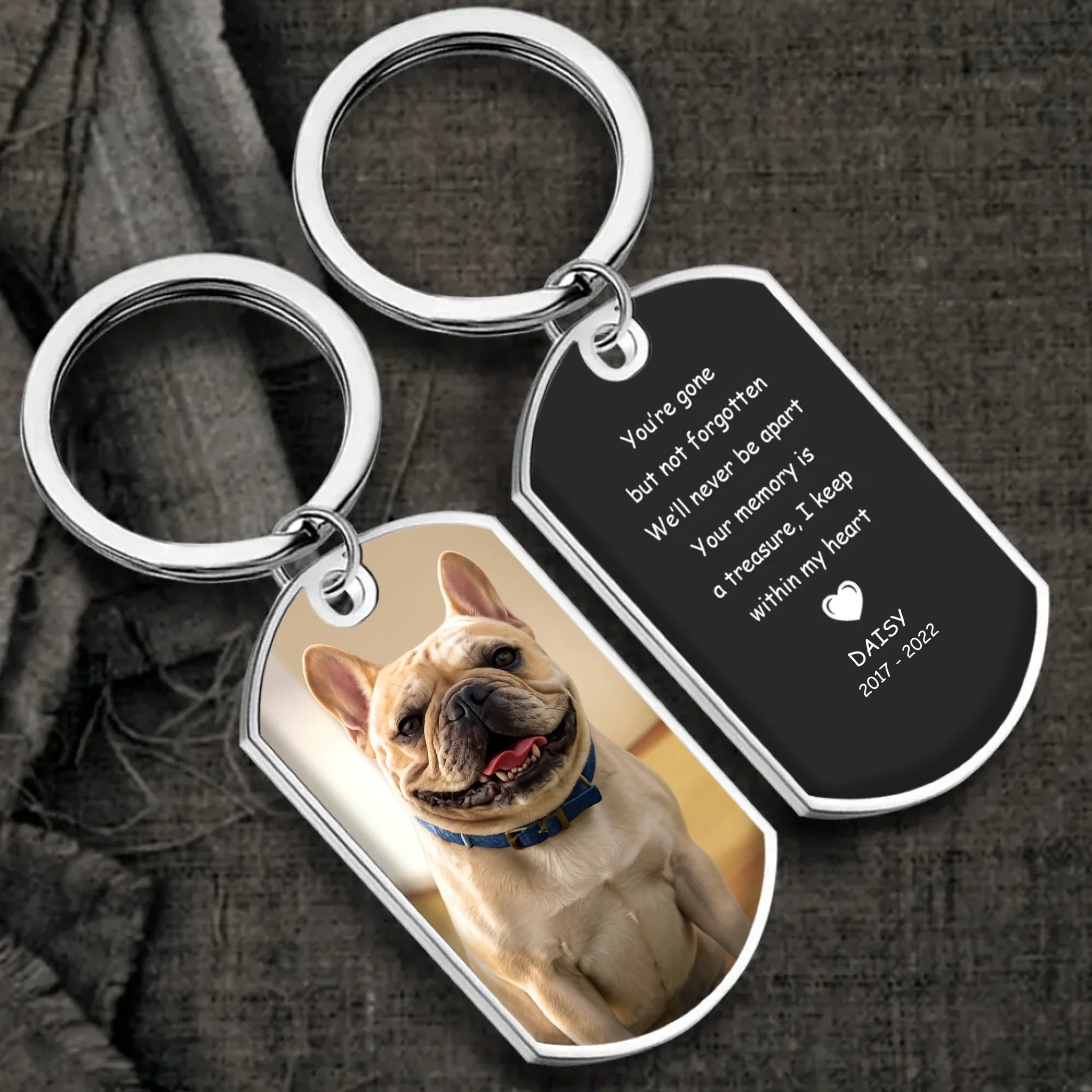 Personalized French Bulldog Keychain – Memorial Gift For Dog Lover