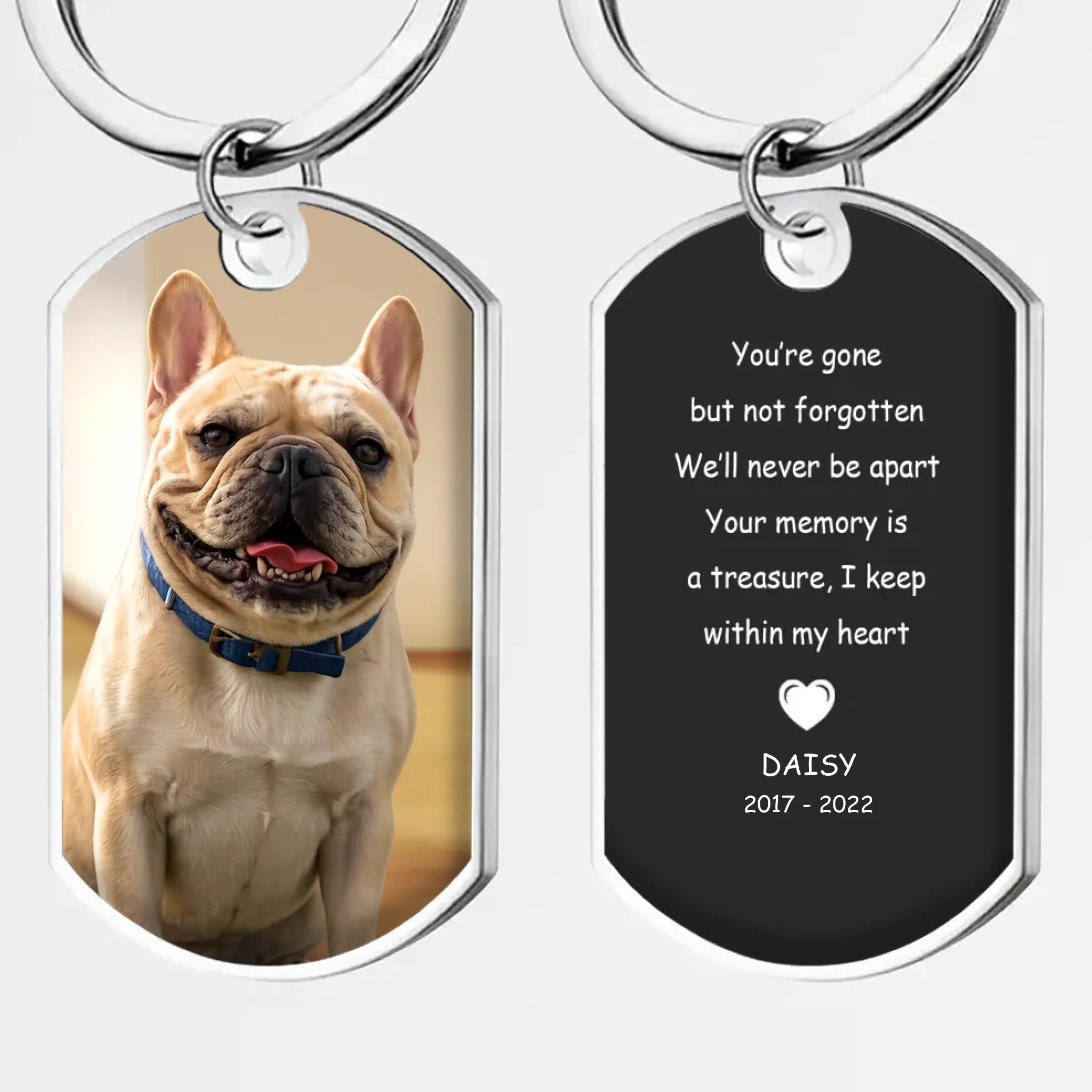 Personalized French Bulldog Keychain – Memorial Gift For Dog Lover
