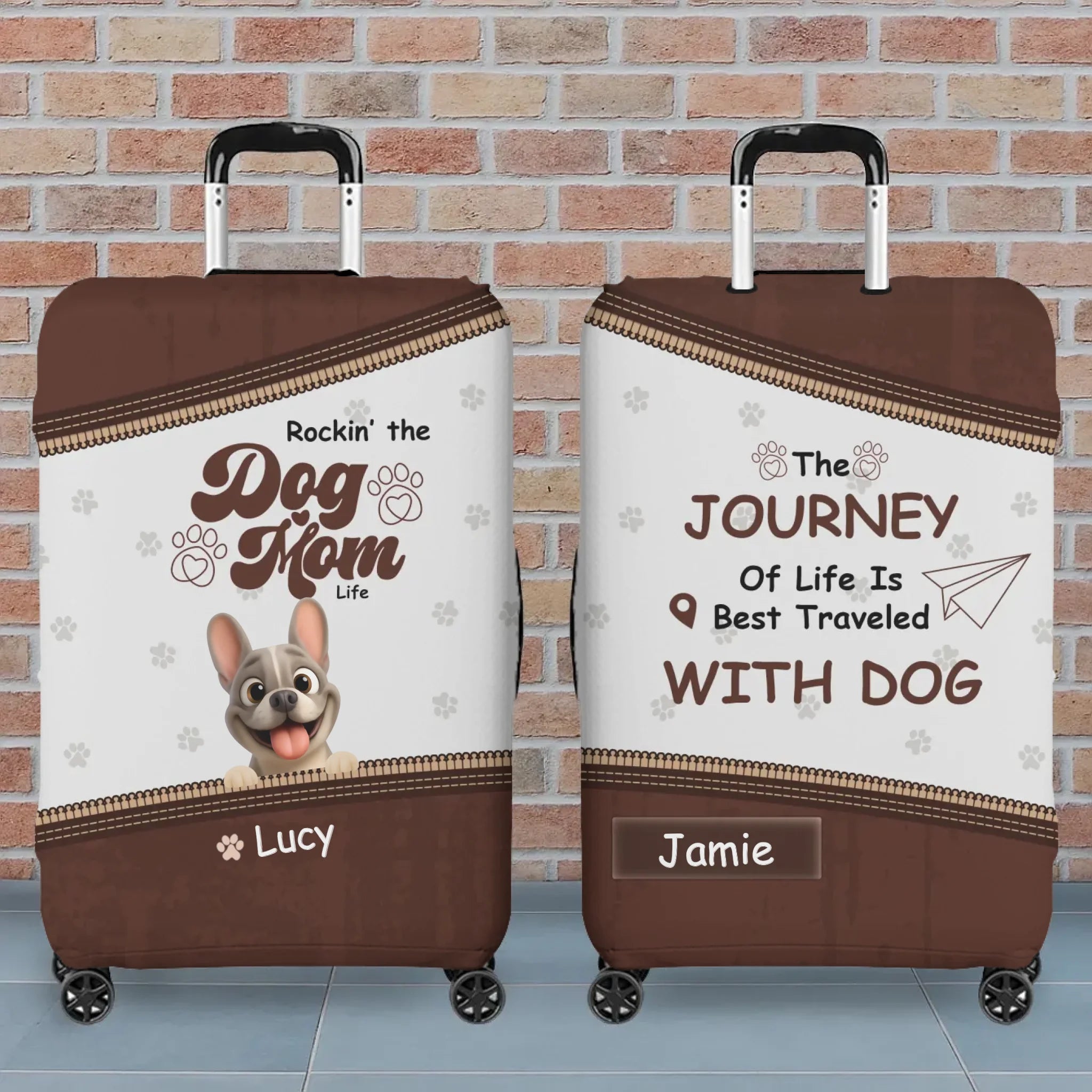 Customized Frenchie Luggage Cover – Rockin' the Dog Mom Life Gift