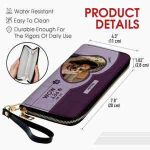 Personalized Frenchie Leather Wallet – Custom Photo Heart For Dog Mom