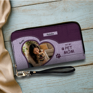 Personalized Frenchie Leather Wallet – Custom Photo Heart For Dog Mom