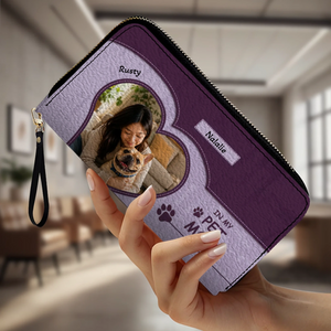 Personalized Frenchie Leather Wallet – Custom Photo Heart For Dog Mom