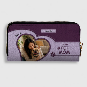 Personalized Frenchie Leather Wallet – Custom Photo Heart For Dog Mom