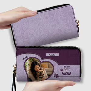 Personalized Frenchie Leather Wallet – Custom Photo Heart For Dog Mom