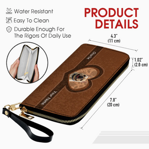 Personalized French Bulldog Vintage Heart  Leather Wallet – Gift For Dog Lovers