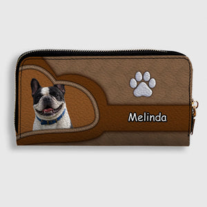 Customized Frenchie Leather Wallet – Paw Brown Heart Gift