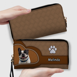 Customized Frenchie Leather Wallet – Paw Brown Heart Gift