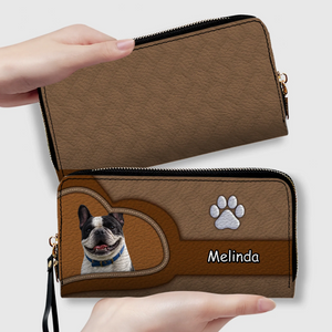 Customized Frenchie Leather Wallet – Paw Brown Heart Gift