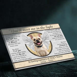Personalized Frenchie Canvas Wall Art - You'll meet me in the light