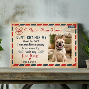 Customized Frenchie Canvas Wall Art - A Message Of Love From Heaven