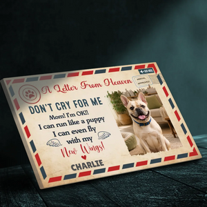Customized Frenchie Canvas Wall Art - A Message Of Love From Heaven
