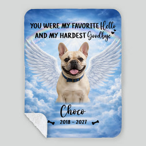 Personalized French Bulldog Dog Memorial Blanket – Custom Photo Angel Wings