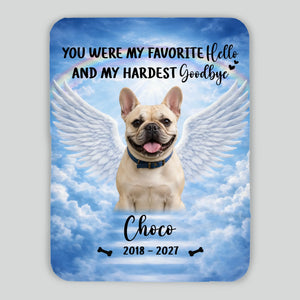 Personalized French Bulldog Dog Memorial Blanket – Custom Photo Angel Wings