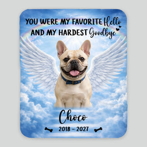 Personalized French Bulldog Dog Memorial Blanket – Custom Photo Angel Wings