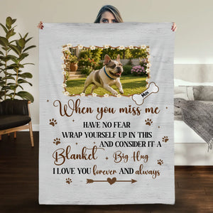 Customized Frenchie Blanket – When You Miss Me, Have No Fear