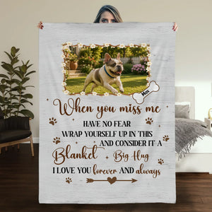 Customized Frenchie Blanket – When You Miss Me, Have No Fear