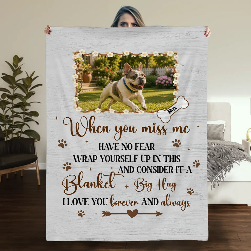 Customized Frenchie Blanket – When You Miss Me, Have No Fear