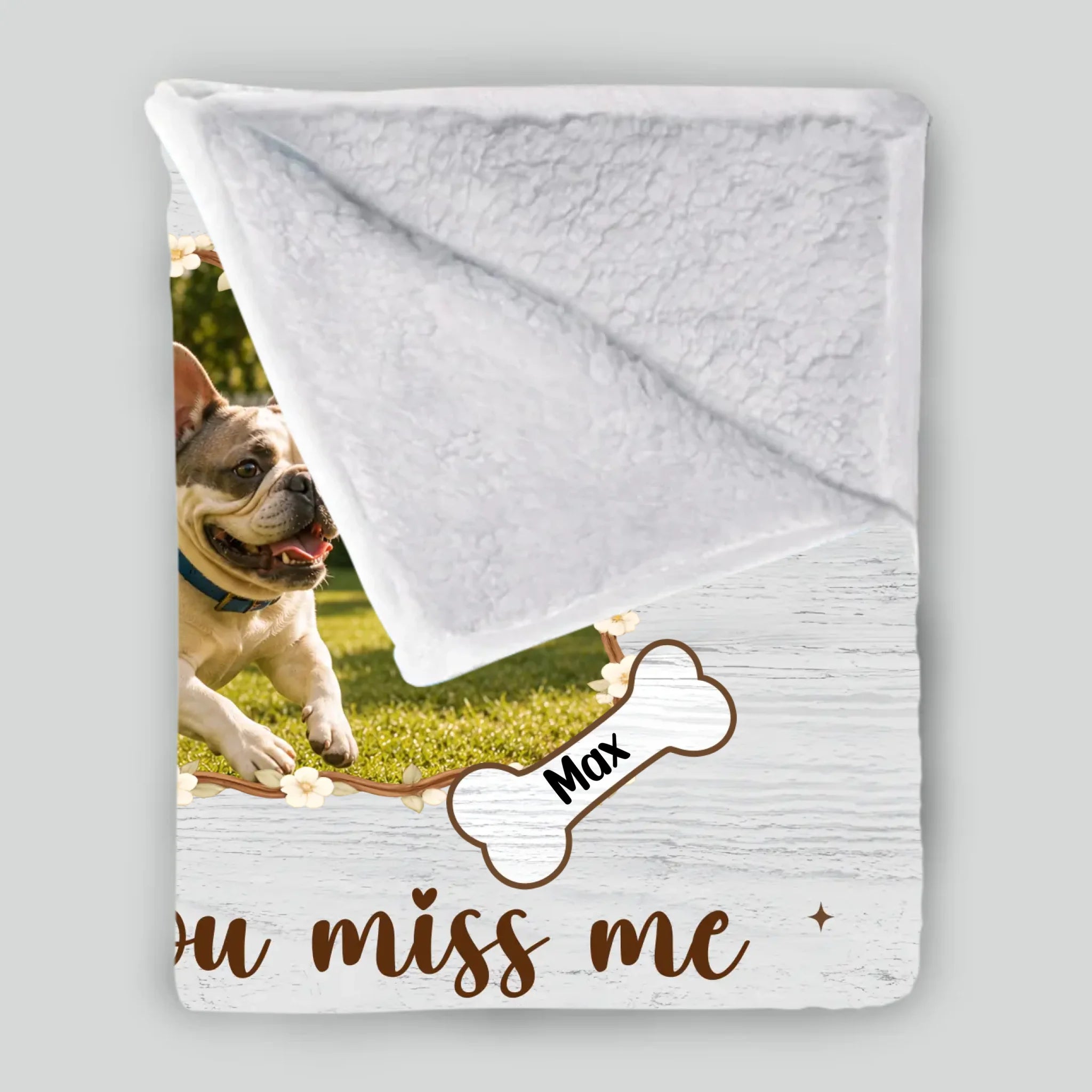 Customized Frenchie Blanket – When You Miss Me, Have No Fear