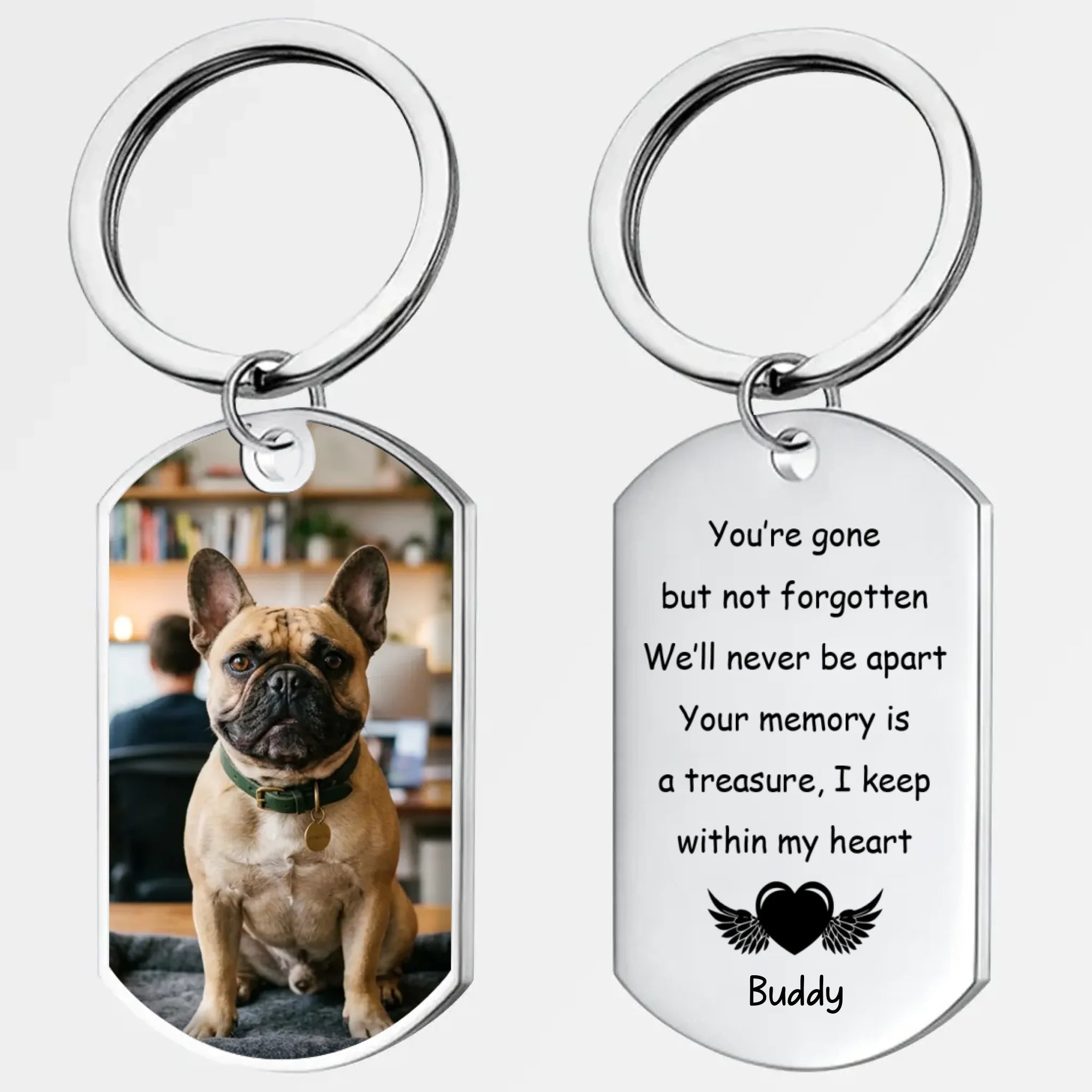 Personalized French Bulldog Keychain – You're Gone But Not Forgotten