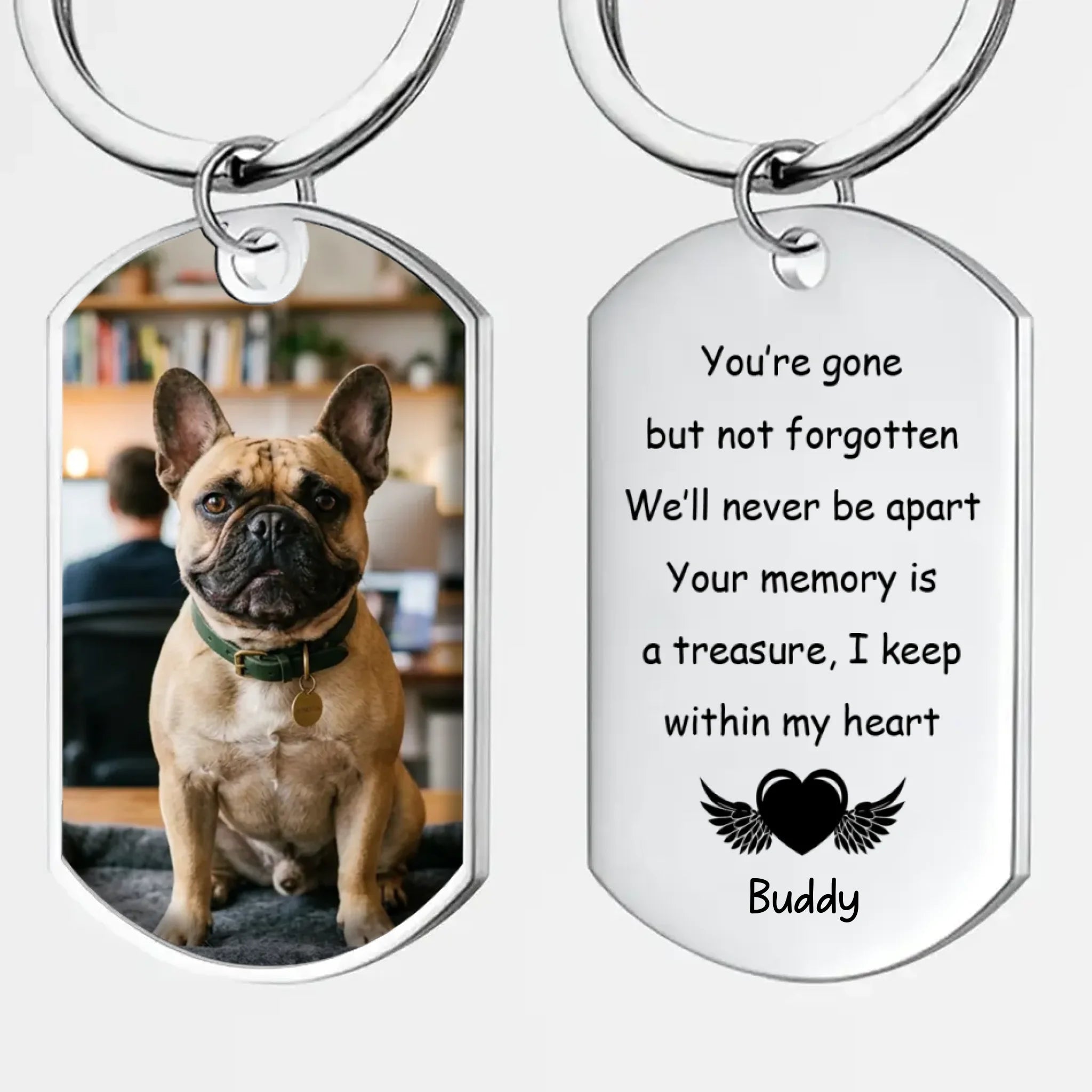 Personalized French Bulldog Keychain – You're Gone But Not Forgotten