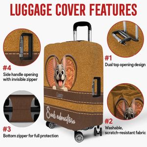 Personalized French Bulldog Luggage Cover – Seek Adventure With Custom Names