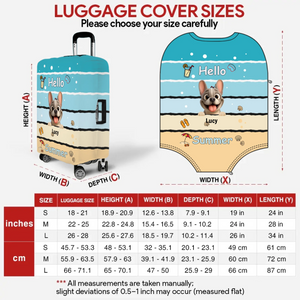 Personalized Frenchie Luggage Cover – Hello Summer Dog Name Suitcase Protector