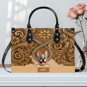 Personalized French Bulldog Handbag – Tooled Leather For Dog Lovers Gifts