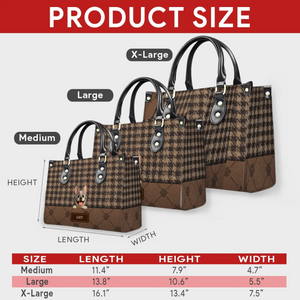 Customized Frenchie Handbag – Vintage Autumn Brown Custom Name