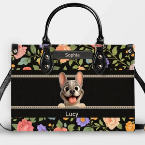 Bespoke French Bulldog Handbag – Elegant Flower Pattern Gift Dog Mom