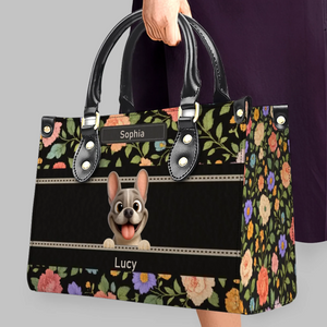 Bespoke French Bulldog Handbag – Elegant Flower Pattern Gift Dog Mom