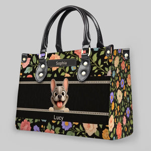 Bespoke French Bulldog Handbag – Elegant Flower Pattern Gift Dog Mom