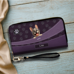 Custom Frenchie Long Wallet– Paw Print For Dog Mom