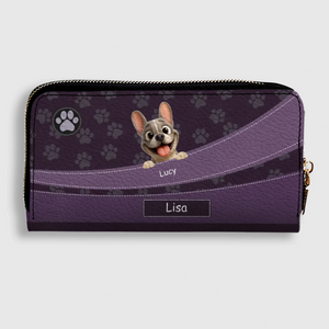 Custom Frenchie Long Wallet– Paw Print For Dog Mom