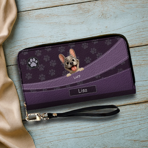 Custom Frenchie Long Wallet– Paw Print For Dog Mom