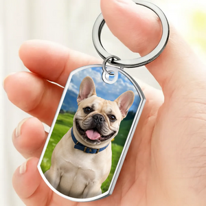Customized Keychain for French Bulldog – Photo Dog Memorial Gift