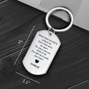 Custom Frenchie Keychain – I'm Right Here Inside Your Heart Gift