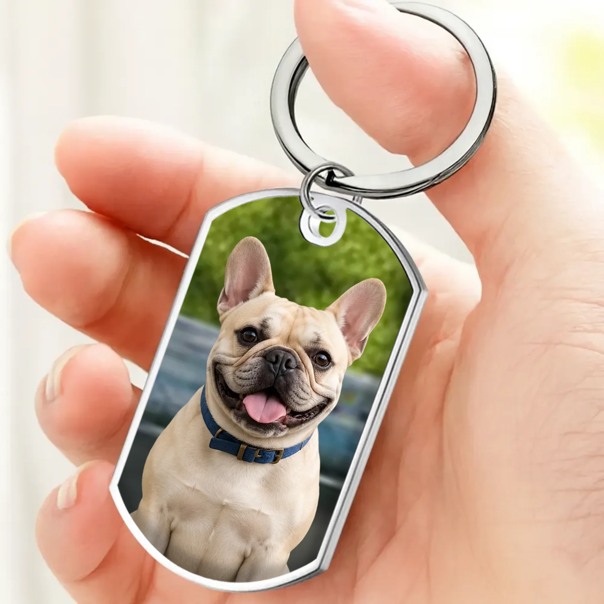 Custom Frenchie Keychain – I'm Right Here Inside Your Heart Gift