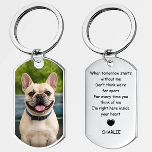 Custom Frenchie Keychain – I'm Right Here Inside Your Heart Gift