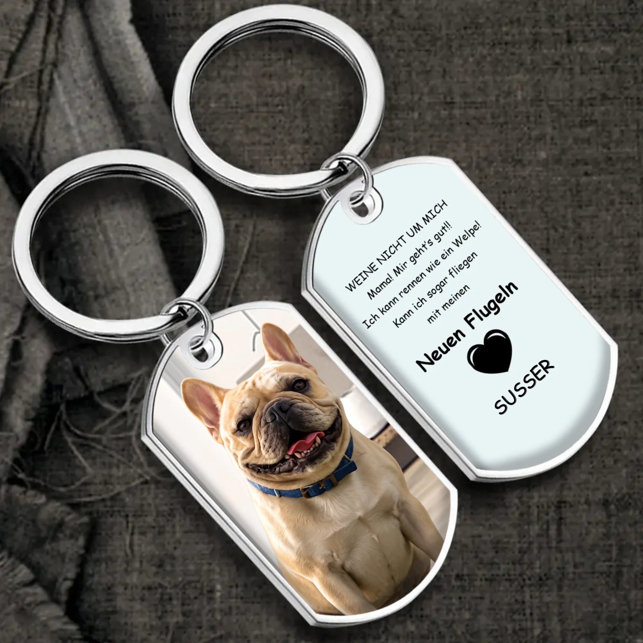 Keychain for French Bulldog Memorial – Personalized Dog Remembrance Gift