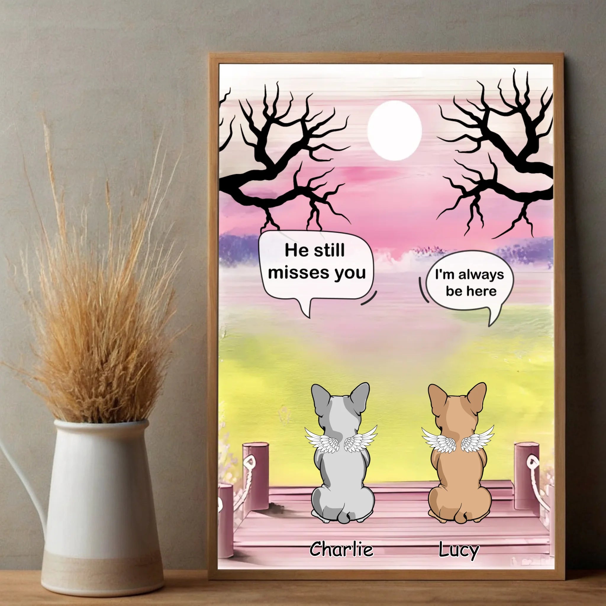 Poster Personalized for Two French Bulldogs – Custom Angel Dogs Posters