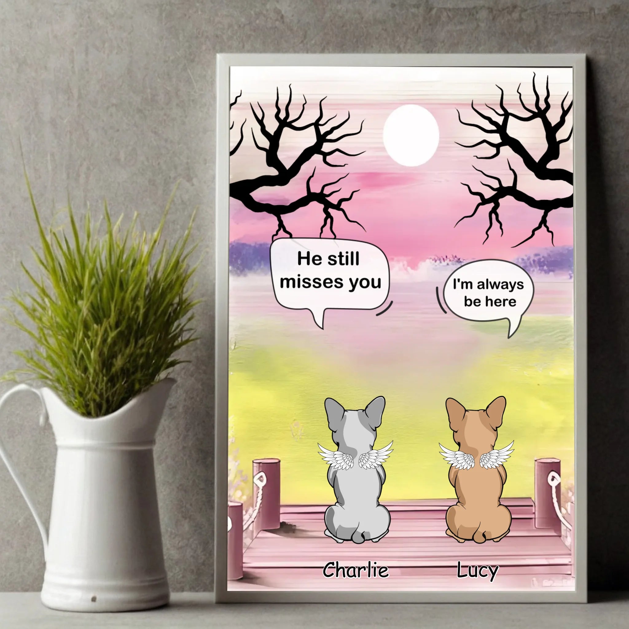 Poster Personalized for Two French Bulldogs – Custom Angel Dogs Posters