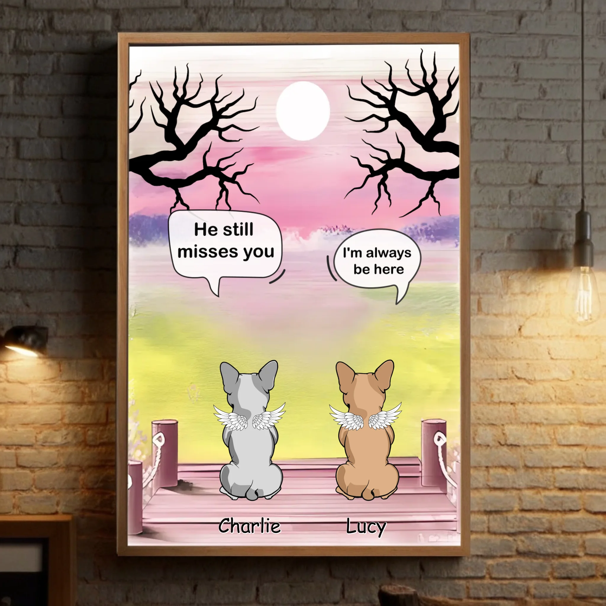 Poster Personalized for Two French Bulldogs – Custom Angel Dogs Posters